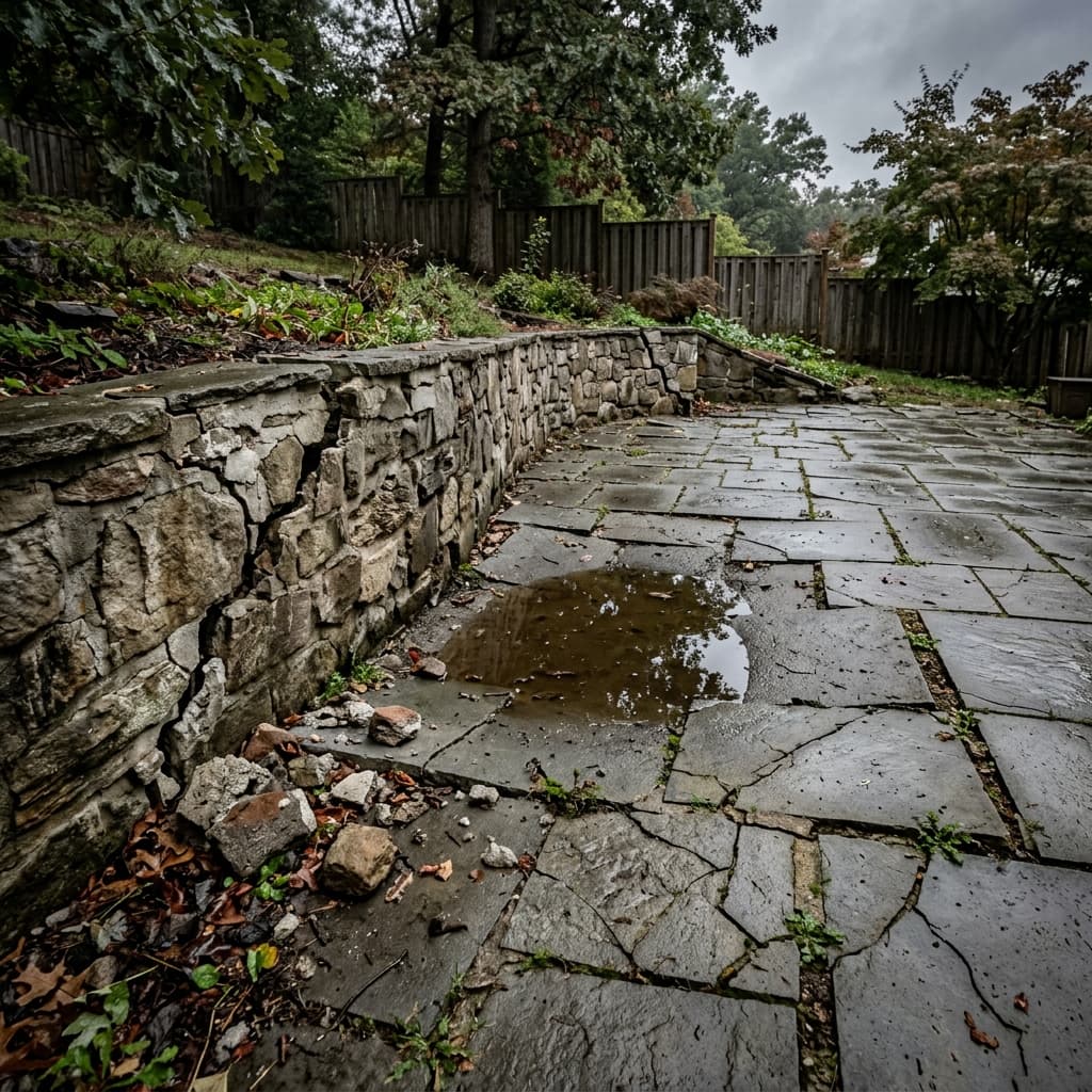 Background pattern of cracked masonry