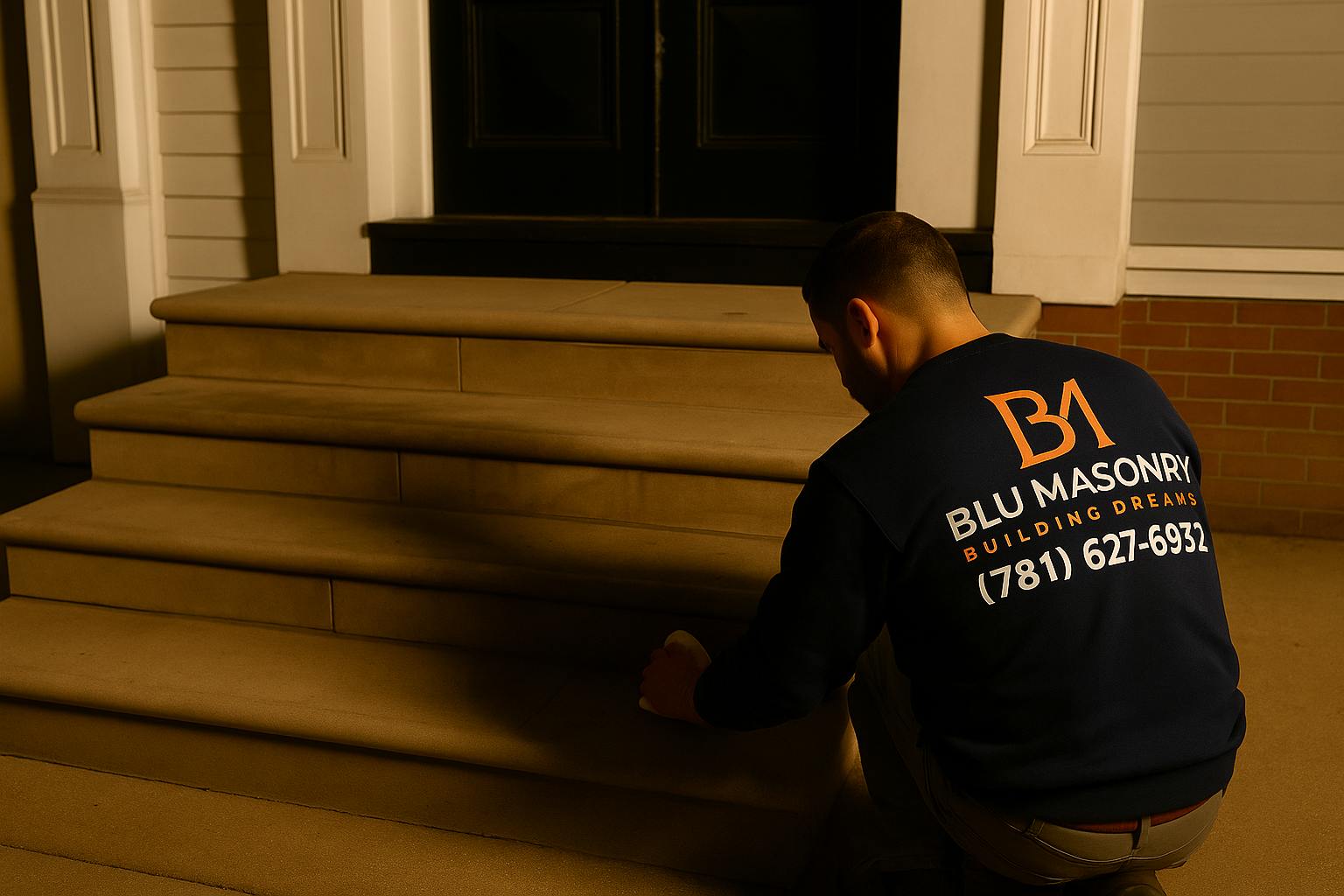 Expert masonry services Massachusetts team crafting stone wall with precision