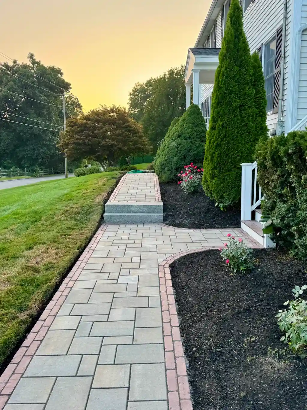 Professionally installed paver walkway